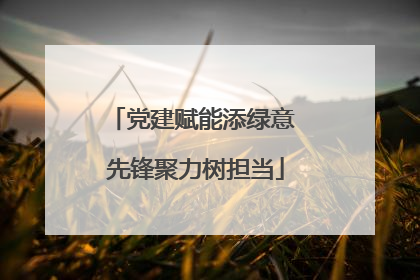 党建赋能添绿意 先锋聚力树担当
