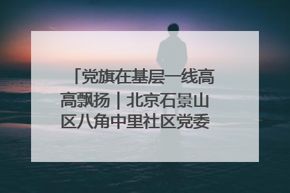 党旗在基层一线高高飘扬｜北京石景山区八角中里社区党委：用脚步丈量民生