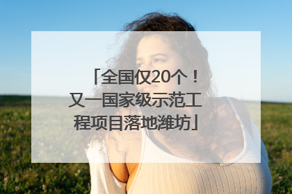 全国仅20个！又一国家级示范工程项目落地潍坊