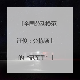 全国劳动模范汪俊：分拣场上的“冠军手”
