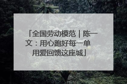 全国劳动模范｜陈一文：用心跑好每一单 用爱回馈这座城