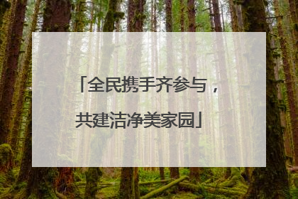 全民携手齐参与，共建洁净美家园