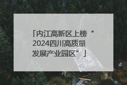 内江高新区上榜“2024四川高质量发展产业园区”
