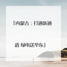 内蒙古：打通新通道 绿电送华东