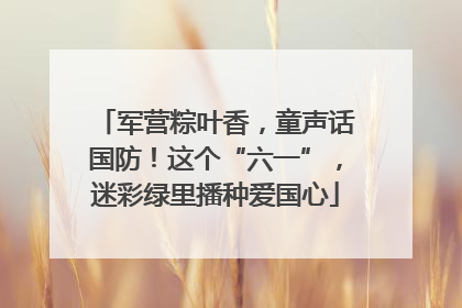 军营粽叶香，童声话国防！这个“六一”，迷彩绿里播种爱国心