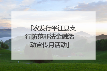 农发行平江县支行防范非法金融活动宣传月活动