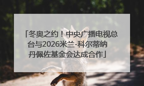 冬奥之约！中央广播电视总台与2026米兰-科尔蒂纳丹佩佐基金会达成合作