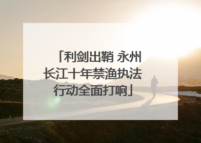 利剑出鞘 永州长江十年禁渔执法行动全面打响