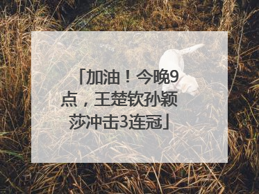 加油！今晚9点，王楚钦孙颖莎冲击3连冠