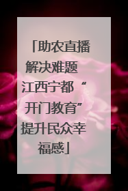 助农直播解决难题 江西宁都“开门教育”提升民众幸福感