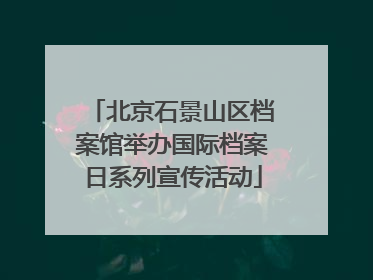 北京石景山区档案馆举办国际档案日系列宣传活动