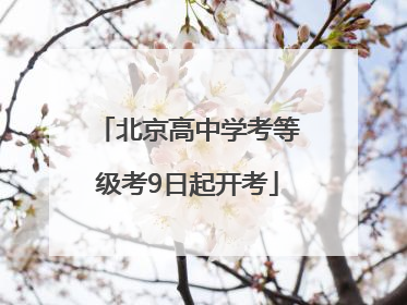 北京高中学考等级考9日起开考