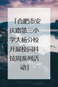 合肥市安庆路第三小学大杨分校开展校园科技周系列活动