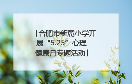 合肥市新麓小学开展“5.25”心理健康月专题活动