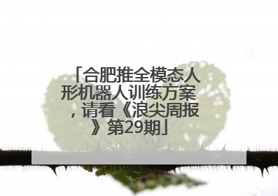 合肥推全模态人形机器人训练方案，请看《浪尖周报》第29期