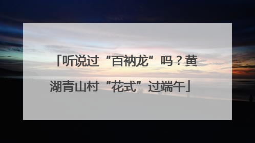 听说过“百衲龙”吗？黄湖青山村“花式”过端午