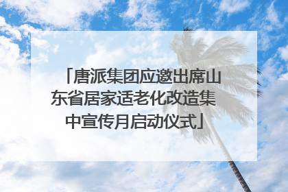 唐派集团应邀出席山东省居家适老化改造集中宣传月启动仪式