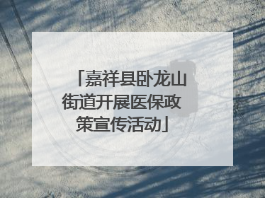 嘉祥县卧龙山街道开展医保政策宣传活动