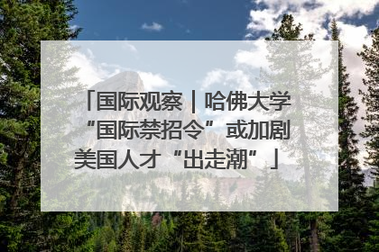 国际观察｜哈佛大学“国际禁招令”或加剧美国人才“出走潮”