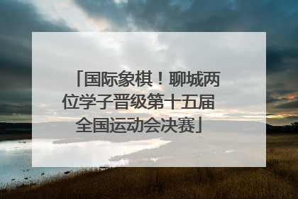 国际象棋！聊城两位学子晋级第十五届全国运动会决赛
