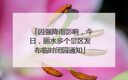 因强降雨影响，今日，丽水多个景区发布临时闭园通知
