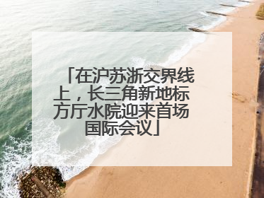 在沪苏浙交界线上，长三角新地标方厅水院迎来首场国际会议