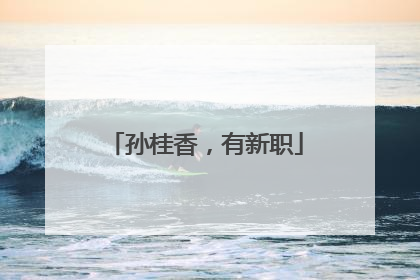 孙桂香，有新职