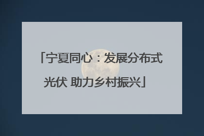 宁夏同心：发展分布式光伏 助力乡村振兴