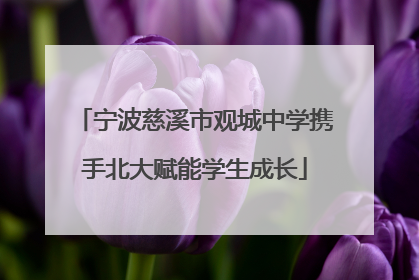 宁波慈溪市观城中学携手北大赋能学生成长