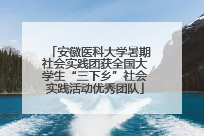 安徽医科大学暑期社会实践团获全国大学生“三下乡”社会实践活动优秀团队