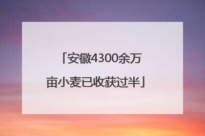 安徽4300余万亩小麦已收获过半