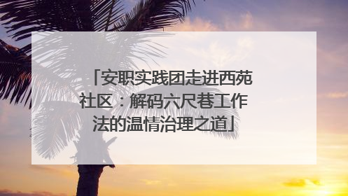 安职实践团走进西苑社区：解码六尺巷工作法的温情治理之道