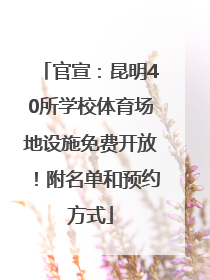 官宣：昆明40所学校体育场地设施免费开放！附名单和预约方式