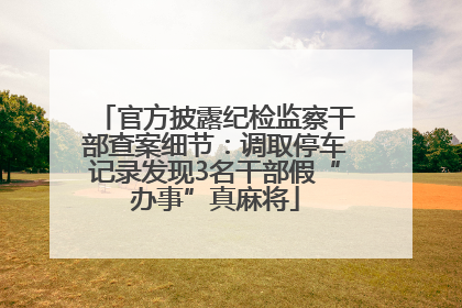 官方披露纪检监察干部查案细节：调取停车记录发现3名干部假“办事”真麻将