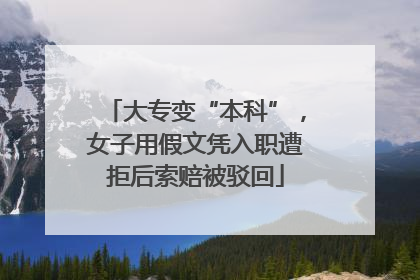 大专变“本科”，女子用假文凭入职遭拒后索赔被驳回