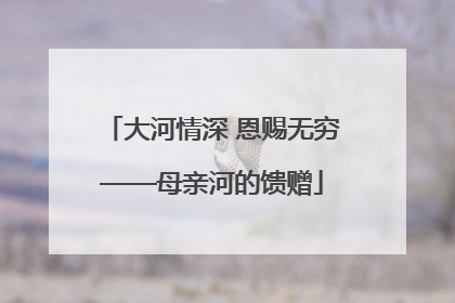 大河情深 恩赐无穷——母亲河的馈赠