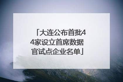 大连公布首批44家设立首席数据官试点企业名单