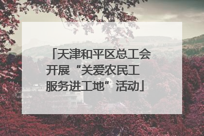 天津和平区总工会开展“关爱农民工 服务进工地”活动