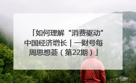 如何理解“消费驱动”中国经济增长｜一财号每周思想荟（第22期）