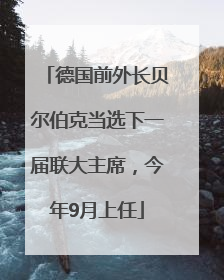 德国前外长贝尔伯克当选下一届联大主席，今年9月上任