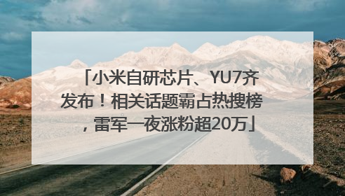 小米自研芯片、YU7齐发布！相关话题霸占热搜榜，雷军一夜涨粉超20万