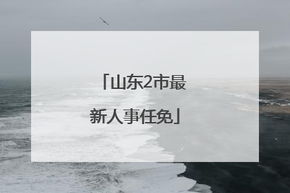 山东2市最新人事任免