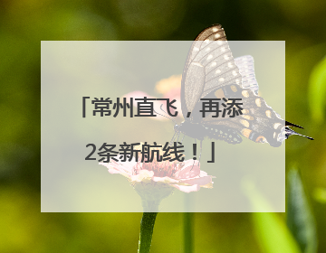 常州直飞，再添2条新航线！