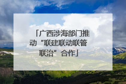 广西涉海部门推动“联建联动联管联治”合作