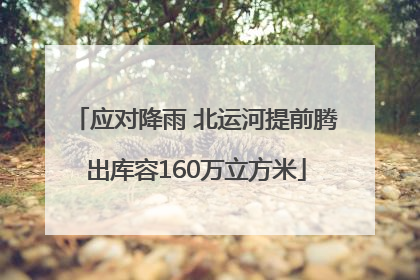 应对降雨 北运河提前腾出库容160万立方米