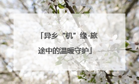 异乡“机”缘-旅途中的温暖守护