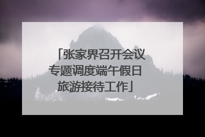 张家界召开会议专题调度端午假日旅游接待工作