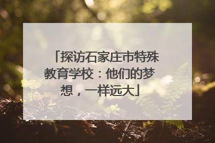 探访石家庄市特殊教育学校：他们的梦想，一样远大