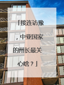 接连访豫，中亚国家的州长最关心啥？