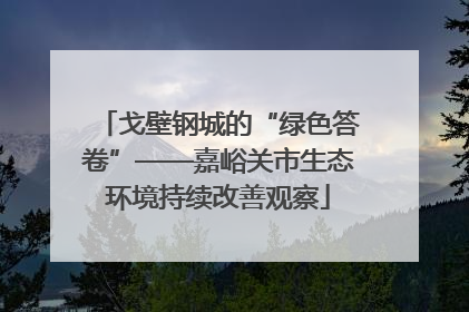 戈壁钢城的“绿色答卷”——嘉峪关市生态环境持续改善观察